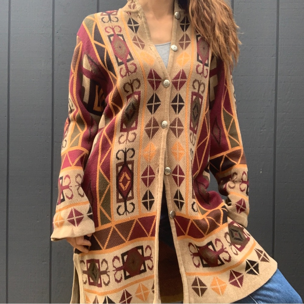 Norm Thompson long aztec cardigan Sz L
